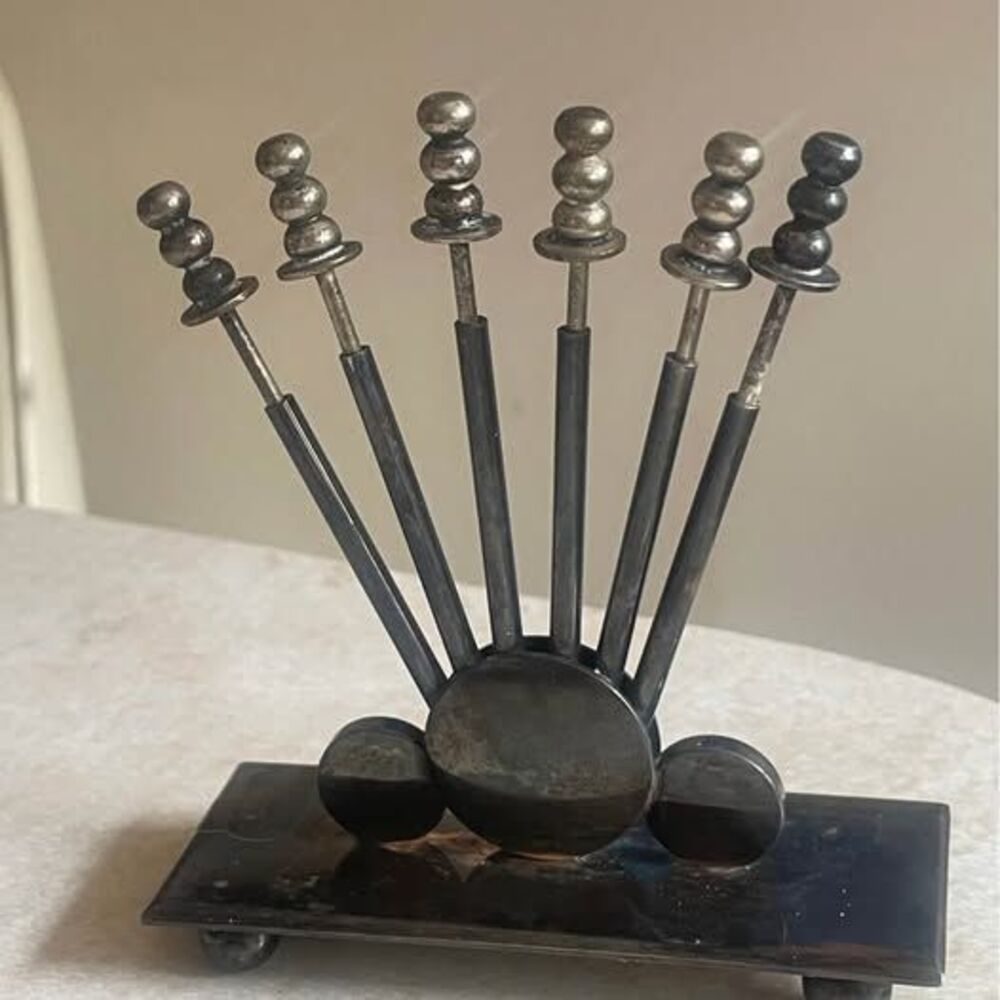 Emerl cocktail pick art deco set